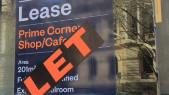 For lease sign on a commercial property